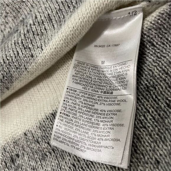 BANANA REPUBLIC Merino Wool Mohair V-neck Sweater Womens M Soft Stretch Boho - Picture 7 of 16